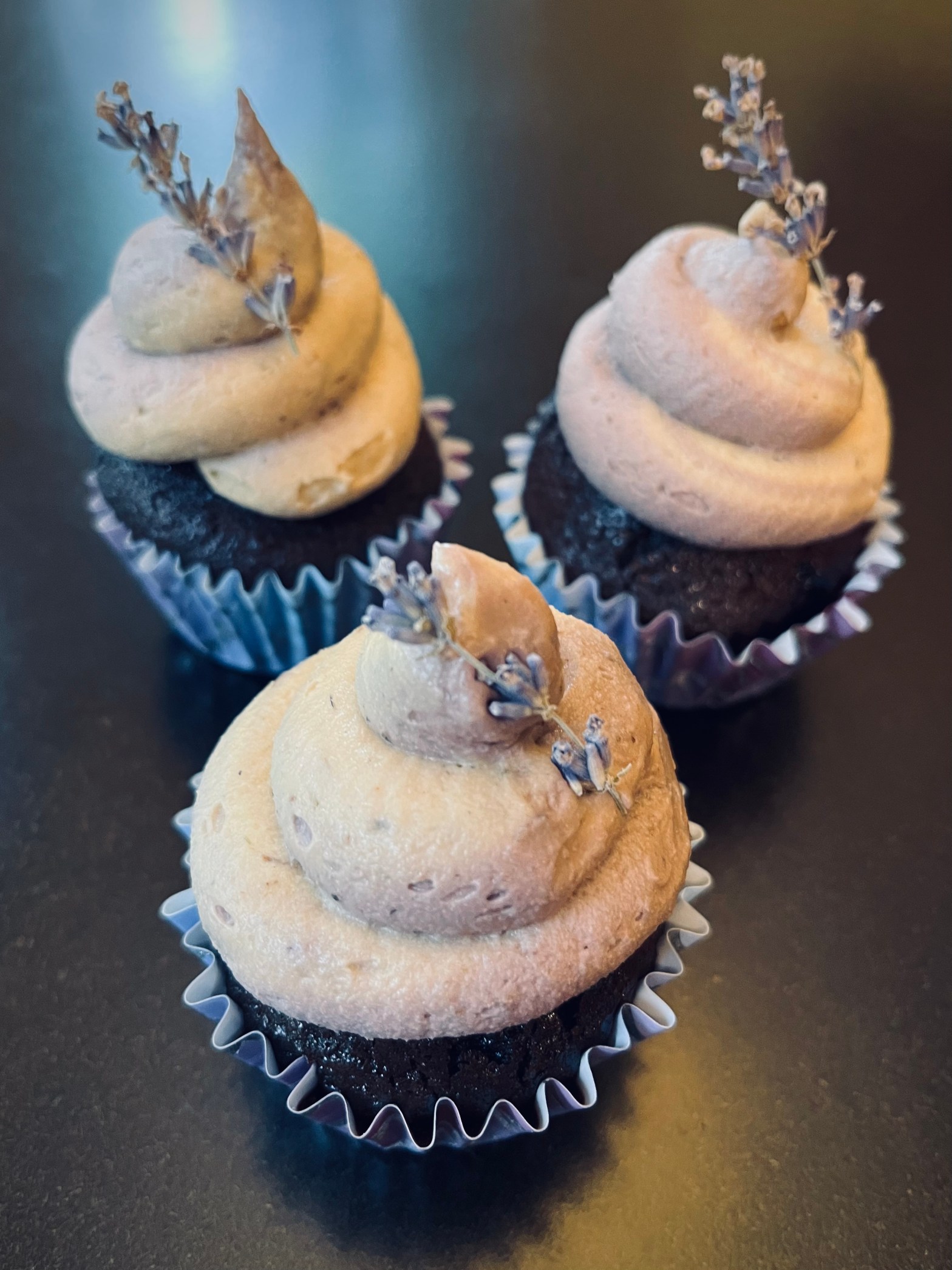 Tasty lavender cupcakes!